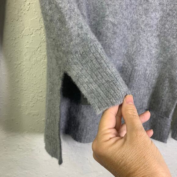 41 HAWTHORNE Sweater Porella Small Gray Cashmere Ribbed Turtle Neck High Low Hem - Picture 8 of 12